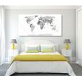 CANVAS PRINT BLACK AND WHITE MAP WITH NAMES - PICTURES OF MAPS - PICTURES