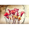 SELF ADHESIVE WALLPAPER RED CALLA FLOWERS - SELF-ADHESIVE WALLPAPERS - WALLPAPERS