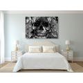 CANVAS PRINT SKULL IN BLACK AND WHITE - BLACK AND WHITE PICTURES - PICTURES