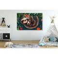 CANVAS PRINT CUTE SLOTHS - CHILDRENS PICTURES - PICTURES