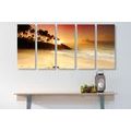 5-PIECE CANVAS PRINT SUNSET IN SRI LANKA - PICTURES OF NATURE AND LANDSCAPE - PICTURES