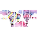 5-PIECE CANVAS PRINT BALLOONS IN THE WIND - CHILDRENS PICTURES - PICTURES