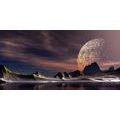 CANVAS PRINT FUTURISTIC PLANET - PICTURES OF SPACE AND STARS - PICTURES