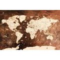 SELF ADHESIVE WALLPAPER MAP ON A WOODEN BACKGROUND - SELF-ADHESIVE WALLPAPERS - WALLPAPERS