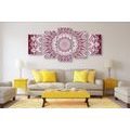 5-PIECE CANVAS PRINT MANDALA OF HARMONY ON A PINK BACKGROUND - PICTURES FENG SHUI - PICTURES