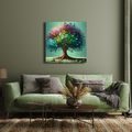 OBRAZ BAREVNÝ STROM ŽIVOTA NA PLÁTNĚ - OBRAZY - TOTÁLNÍ VÝPRODEJ 🔥