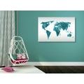 CANVAS PRINT GEOMETRIC WORLD MAP - PICTURES OF MAPS - PICTURES