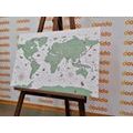 DECORATIVE PINBOARD MAP IN GREEN DESIGN - PICTURES ON CORK - PICTURES