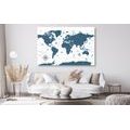 DECORATIVE PINBOARD MAP IN BLUE DESIGN - PICTURES ON CORK - PICTURES