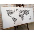 DECORATIVE PINBOARD WORLD MAP CONSISTING OF PEOPLE IN BLACK AND WHITE - PICTURES ON CORK - PICTURES