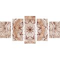 5-TEILIGES WANDBILD ABSTRAKTES ETHNISCHES MANDALA - BILDER MIT FENG SHUI-MOTIVEN - BILDER