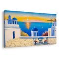 WANDBILD GRIECHISCHE INSEL BEI SONNENUNTERGANG - BILDER MEER UND STRAND - BILDER