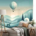 TAPETA SNOVÁ KRAJINA S BALÓNEM - TAPETY PŘÍRODA - TAPETY