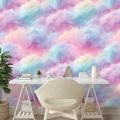 TAPETE PASTELLFARBENE REGENBOGENWOLKEN - KINDERTAPETEN - TAPETEN