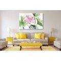 CANVAS PRINT WATERCOLOR LOTUS FLOWER - PICTURES FLOWERS - PICTURES