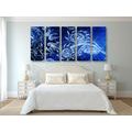 5-PIECE CANVAS PRINT UNUSUAL BLUE DRAWING - ABSTRACT PICTURES{% if product.category.pathNames[0] != product.category.name %} - PICTURES{% endif %}