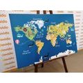 CANVAS PRINT WORLD MAP FOR CHILDREN - CHILDRENS PICTURES - PICTURES