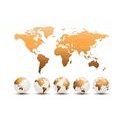 CANVAS PRINT GLOBES WITH A WORLD MAP - PICTURES OF MAPS - PICTURES