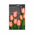 POSTER ORANGE TULIPS ON A WOODEN BACKGROUND - FLOWERS - POSTERS