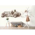 SELF ADHESIVE WALLPAPER RETRO RACING CAR - SELF-ADHESIVE WALLPAPERS - WALLPAPERS