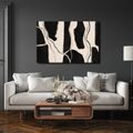 QUADRO SU TELA – ASTRATTO A CONTRASTO IN NERO - QUADRI FORME ASTRATTE - STAMPE E QUADRI