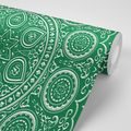 PAPIER PEINT DÉLICAT MANDALA ETHNIQUE DANS UN DESIGN VERT - FOND D'ÉCRAN FENG SHUI - PAPIER PEINT