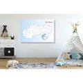 CANVAS PRINT MAP OF THE SLOVAK REPUBLIC - PICTURES OF MAPS - PICTURES