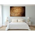 CANVAS PRINT HEART CARVED INTO A STUMP - PICTURES OF NATURE AND LANDSCAPE - PICTURES