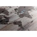 DECORATIVE PINBOARD MAP ON A WOODEN BASE - PICTURES ON CORK - PICTURES