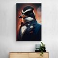 CANVAS PRINT ANIMAL GANGSTER PENGUIN - PICTURES OF ANIMAL GANGSTERS - PICTURES