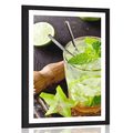 POSTER MIT PASSEPARTOUT KÖSTLICHER MOJITO - MIT KÜCHENMOTIV - POSTER