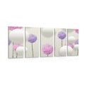 5-PIECE CANVAS PRINT INTERESTING FLOWERS WITH ABSTRACT ELEMENTS AND PATTERNS - ABSTRACT PICTURES - PICTURES