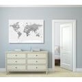 DECORATIVE PINBOARD CLASSIC BLACK AND WHITE MAP - PICTURES ON CORK - PICTURES