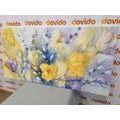 CANVAS PRINT WATERCOLOR YELLOW TULIPS - PICTURES FLOWERS - PICTURES