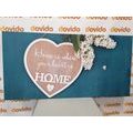 CANVAS PRINT HEART WITH A QUOTE - HOME IS WHERE YOUR HEART IS - PICTURES WITH INSCRIPTIONS AND QUOTES - PICTURES