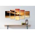 5-PIECE CANVAS PRINT SUNSET IN SRI LANKA - PICTURES OF NATURE AND LANDSCAPE - PICTURES