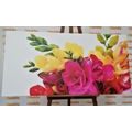 CANVAS PRINT BOUQUET OF FREESIAS - PICTURES FLOWERS - PICTURES