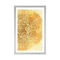 POSTER MIT PASSEPARTOUT GOLDENES ETHNISCHES MANDALA - FENG SHUI - POSTER