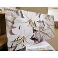 CANVAS PRINT WHITE LILY WITH PEARLS - PICTURES FLOWERS - PICTURES