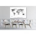 DECORATIVE PINBOARD BLACK AND WHITE MAP WITH A BLUE CONTRAST - PICTURES ON CORK - PICTURES