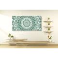 CANVAS PRINT MANDALA OF HARMONY ON A GREEN BACKGROUND - PICTURES FENG SHUI - PICTURES