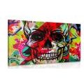 CANVAS PRINT SKULL IN GRAFFITI DESIGN - POP ART PICTURES - PICTURES