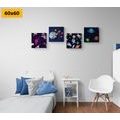 CANVAS PRINT SET SPACE WORLD - SET OF PICTURES - PICTURES