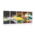 5-PIECE CANVAS PRINT EXPLOSION OF COLORS - ABSTRACT PICTURES - PICTURES