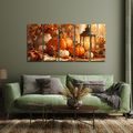 QUADRI 5 PEZZI – NATURA MORTA AUTUNNALE CON ZUCCHE - QUADRI HALLOWEEN E HORROR - STAMPE E QUADRI