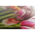 WANDBILD BLUMENSTRAUSS AUS BUNTEN TULPEN - BILDER BLUMEN - BILDER