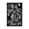 POSTER RETRO-STRICHE VON BLUMEN IN SCHWARZ-WEISS - SCHWARZ-WEISS - POSTER