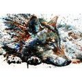 WANDBILD WOLF IN AQUARELL - BILDER TIERE - BILDER