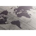 CANVAS PRINT BROWN MAP ON A WOODEN BACKGROUND - PICTURES OF MAPS - PICTURES