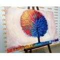CANVAS PRINT COLORFUL WATERCOLOR TREE - PICTURES OF NATURE AND LANDSCAPE - PICTURES
